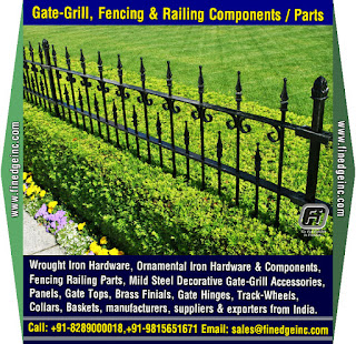 wrought iron fencing & railing parts manufacturers exporters suppliers India http://www.finedgeinc.com +91-8289000018, +91-9815651671  