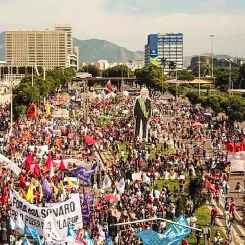 Ato contra o presidente Jair Bolsonaro no Rio de Janeiro.