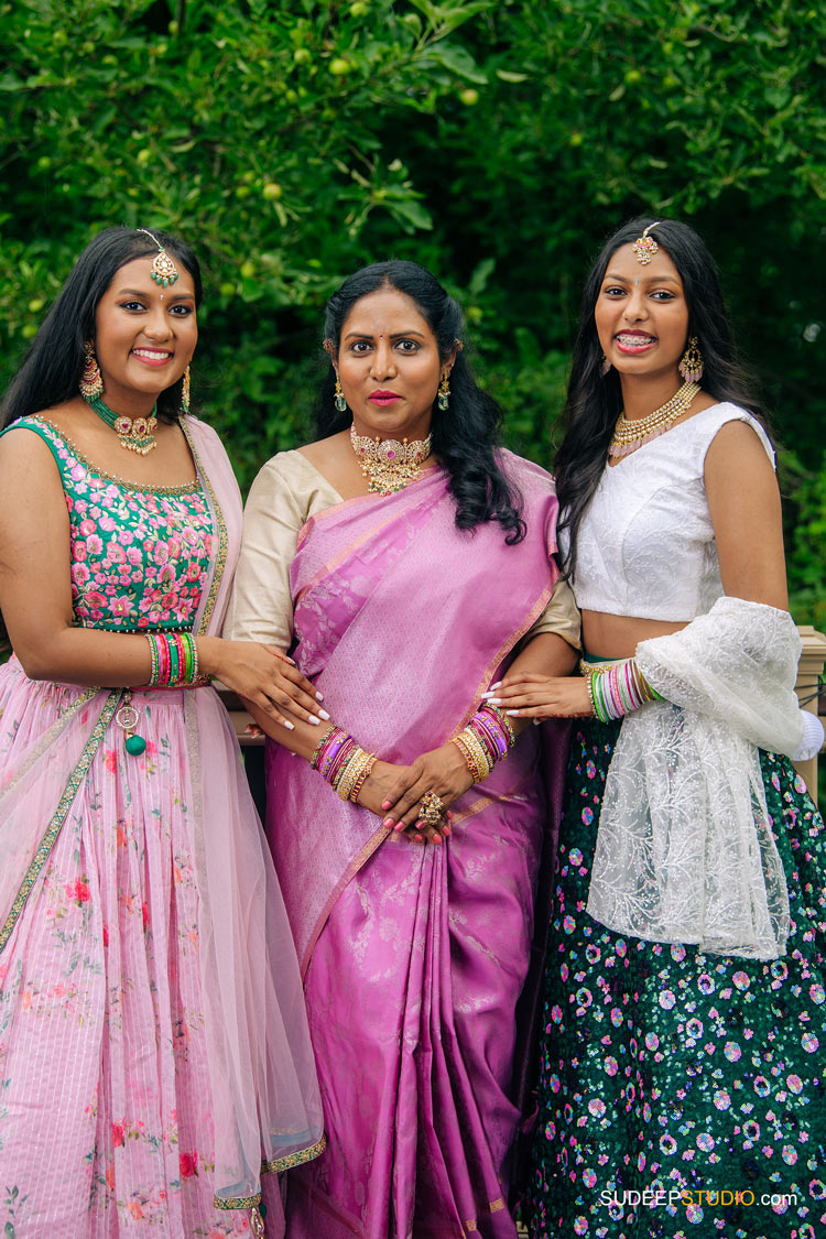 Indian Family Portrait Photography in Traditional Outfits by Ann Arbor Novi Family Portrait Photographer