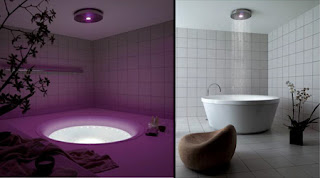 vanity rain shower bathroom design idea