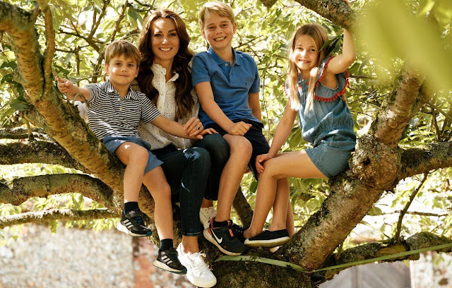 Princess of Wales wore a Mabel white shirt by M.i.h Jeans. Princess Charlotte wore a Chambray one-piece romper by Sfera