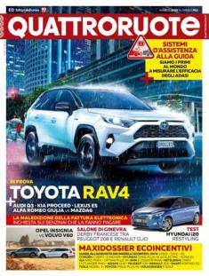 Quattroruote 763 - Marzo 2019 | ISSN 0035-5917 | TRUE PDF | Mensile | Motori | Prove su Strada | Automobili | Listino Prezzi
Quattroruote è una rivista mensile italiana di automobilismo, fondata dall'imprenditore marchigiano Gianni Mazzocchi nel febbraio 1956, con l'obiettivo di creare una rivista per il «guidatore medio», ben presto divenuta la più venduta in Italia nel suo genere. Negli anni ha esteso la sua diffusione, stringendo accordi con diverse testate internazionali, in nazioni quali Russia, Cina, Romania e nel 2007 in Inghilterra, inaugurando una partnership con Top Gear.