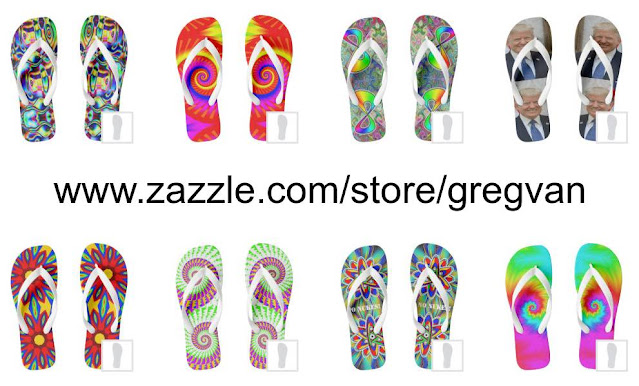 Flip Flops for sale on Zazzle Gregvan - Psychedelic Art - gvan42