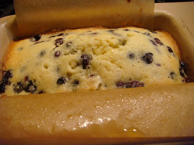 just-baked blueberry pound cake