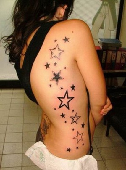 Hands Tattoo: Two Blue Stars
