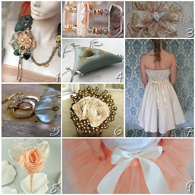 Etsy Wedding Peach Antique Ice Blue and Dark Teal