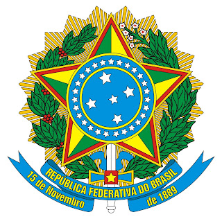 Armas nacionais brasileiras. Imagem disponível no portal da Presidência da República.