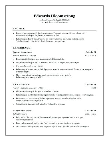 free traditional resume templates one page resume template word 1 page resume 9 one template word templates free samples examples one page resume template word two pages classic best resume format dowload 2019