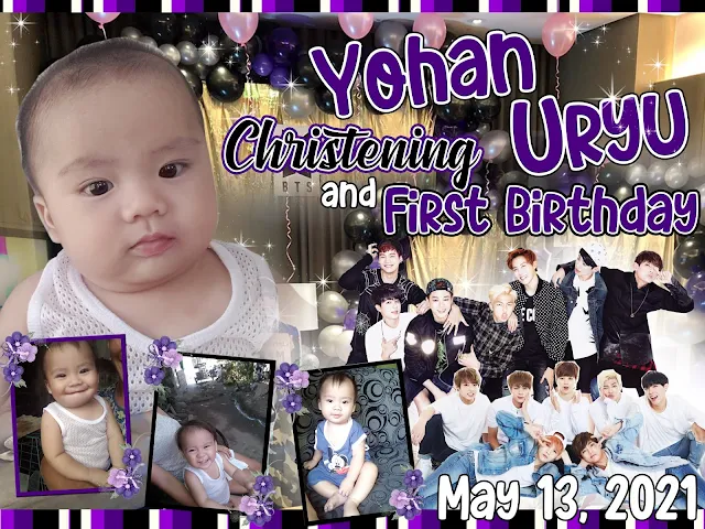 BTS Tarpaulin Layout for Christening and First Birthday