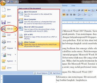 Belajar Microsoft Word 2007 Pemulan Save File dan Open File 