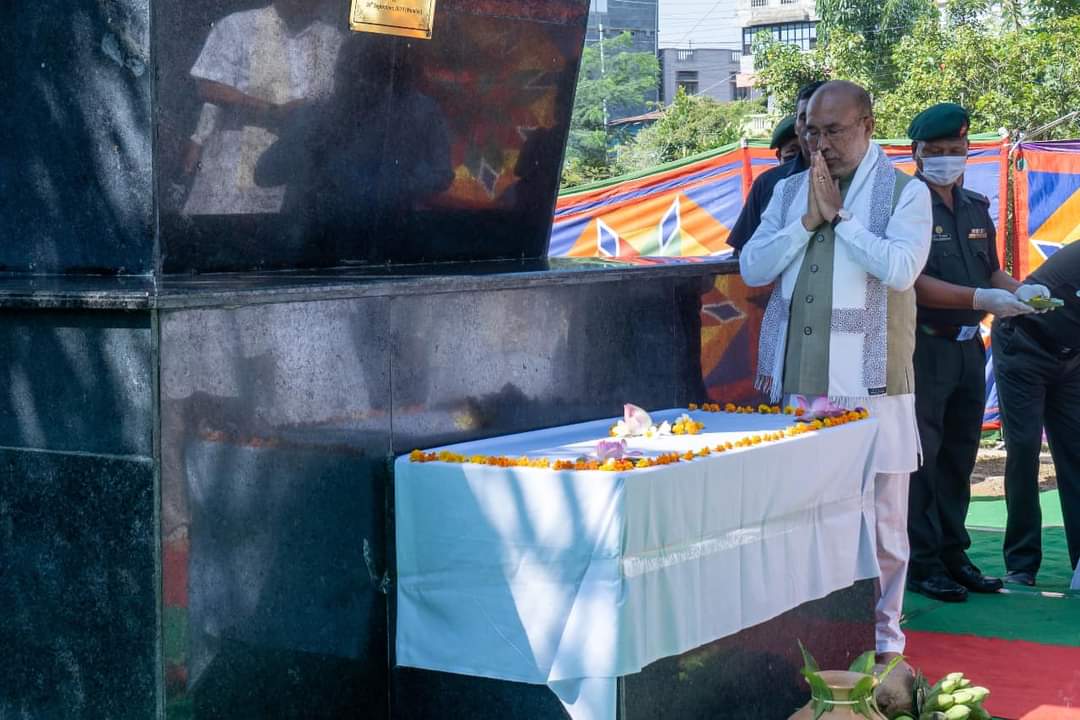 Manipur CM N.Biren Singh paid fitting tributes to Jana Neta Hijam Irawat