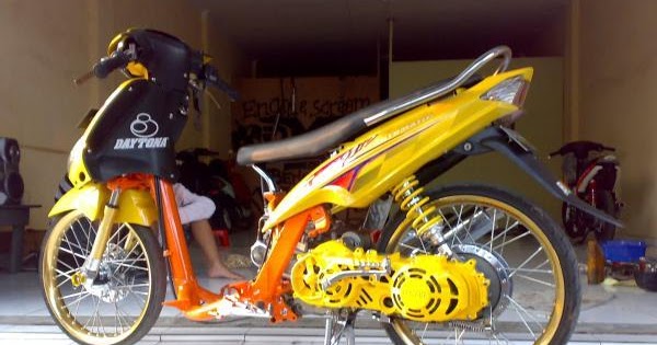 Modifikasi Mio Warna  Kuning  Modifikasi Motor  Kawasaki 