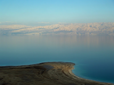 Blue water of the Dead Sea