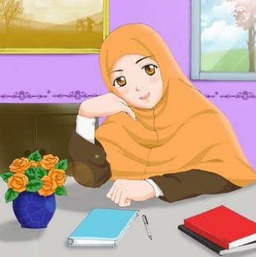 Gambar kartun  muslimah  yang keren dan cantik Animasi 