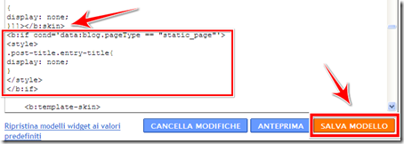 come non visualizzare titolo duplicato pagina statica blogger