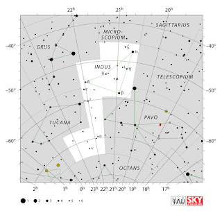 IAU: Карта на съзвездието Индийска птица | Indus