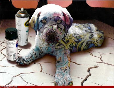 graffiti painting, dog graffiti