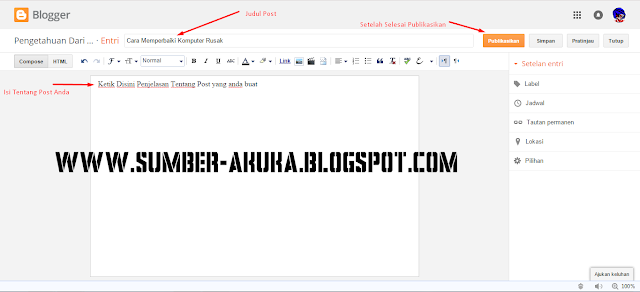 Cara Membuat Artikel Atau Post Di Blog