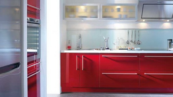 red modern kitchen