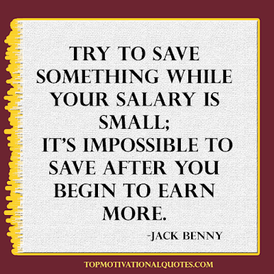 saving money quotes - try to save something while your salary