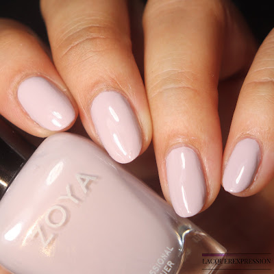 Swatch of a light purple lavender nail polish by Zoya called Birch