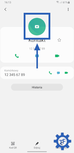 Podgląd kontaktu w aplikacji telefon