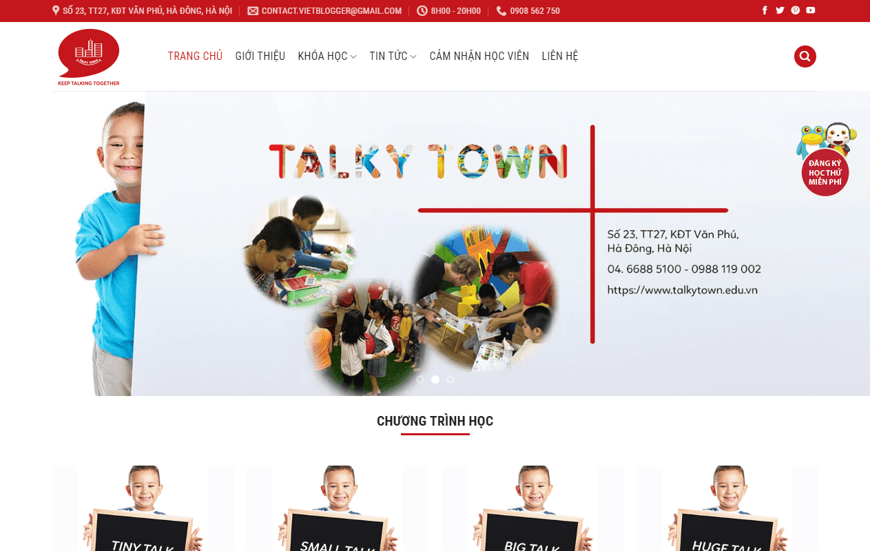 blogger template trung tâm tiếng Anh trẻ em Talky Town