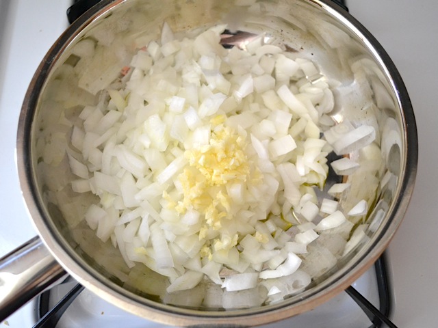 cook onions garlic