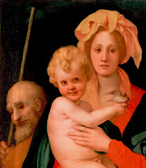 PONTORMO, Jacopo Madonna and Child with St. Joseph (detail) 1521-27