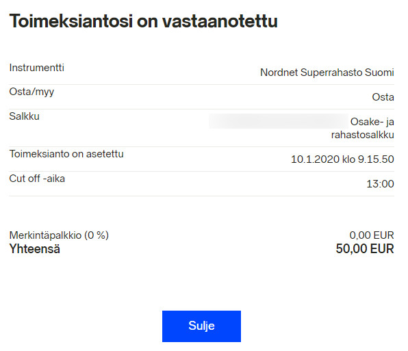 Nordnet ostotoimeksianto