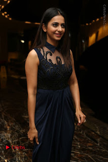 Actress Rakul Preet Singh Stills in Beautiful Blue Long Dress at Dhruva Salute to Audience Event  0030.JPG