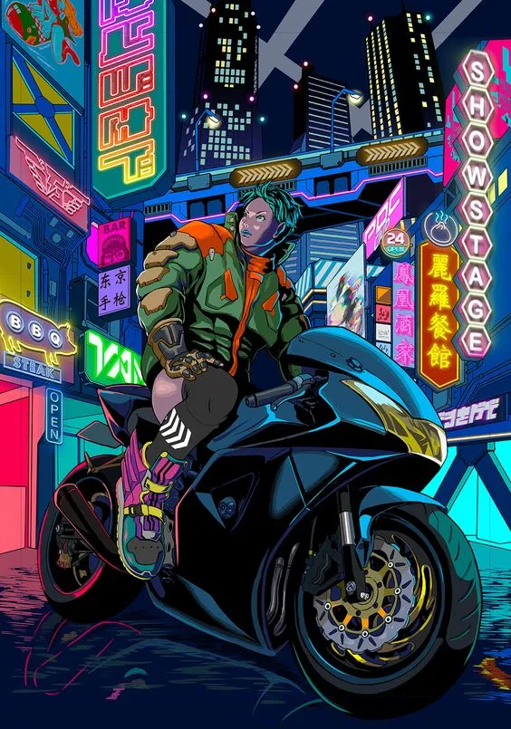 Cyberpunk Biker Image -TOKYOGUNS (Takumi Iwase)