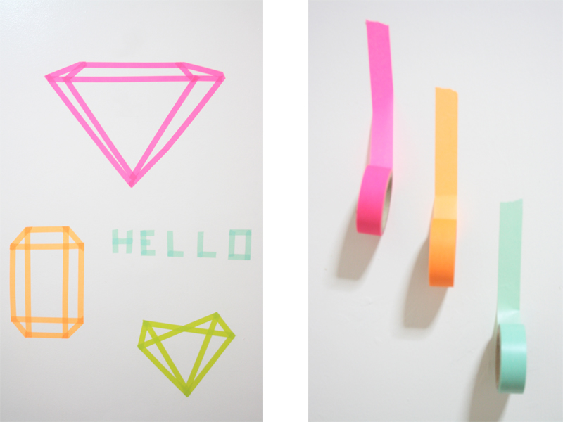 DIY: Neon Geometric Washi walls inspired by Allie and Hey Kessy