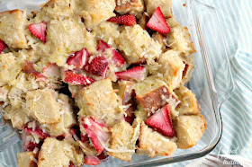 The sweetness of strawberries comes together perfectly with the creaminess of coconut in this easy to make Strawberry Coconut Bread Pudding.