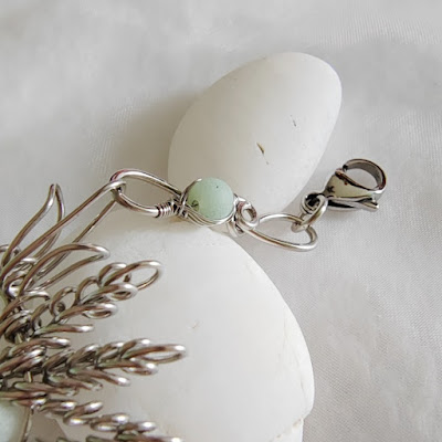 Wire wrapped amazonite charm for the seahorse clasp