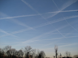 sky with contrails