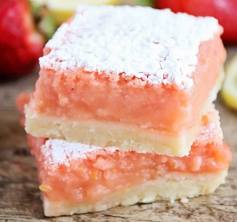 Strawberry Lemonade Bars #desserts #summerdessert