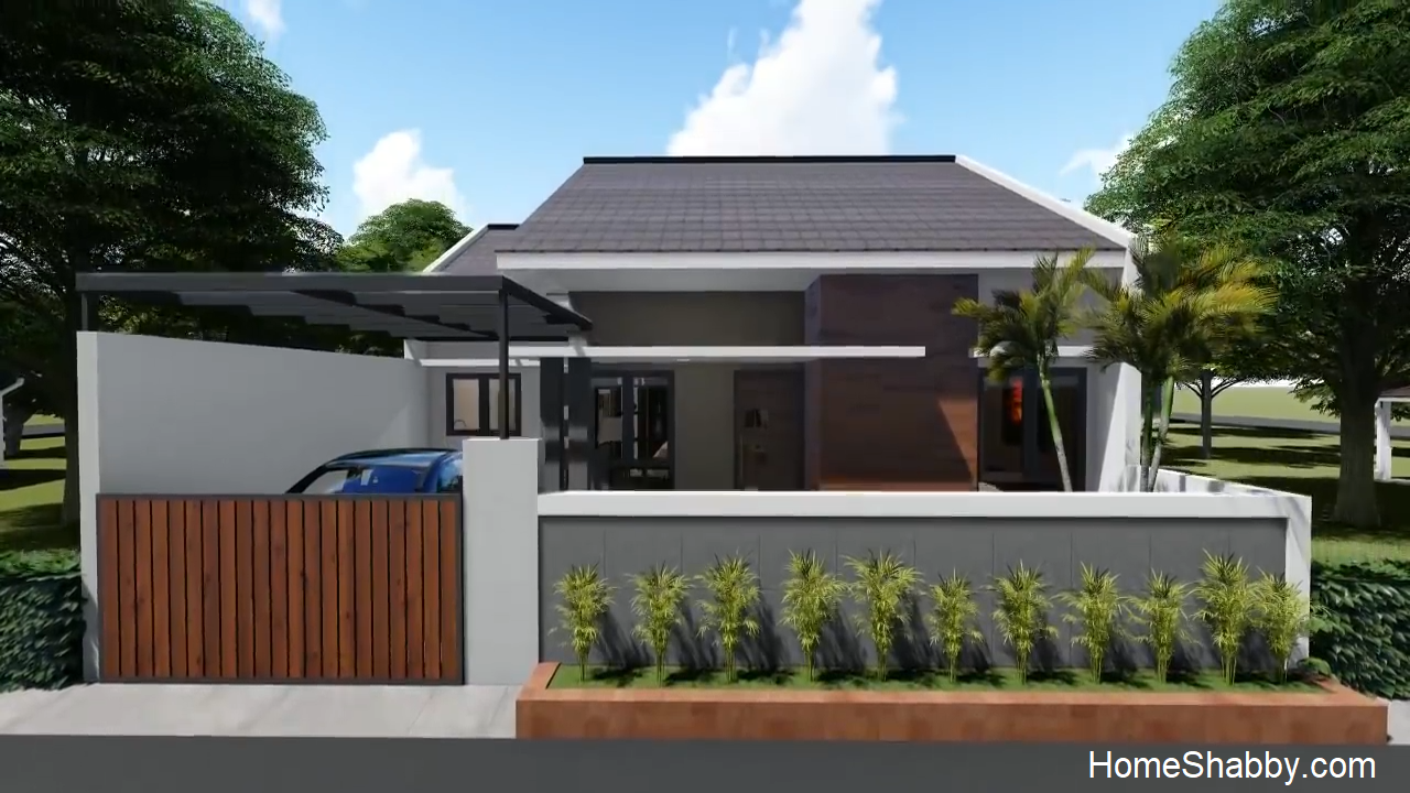 Desain Dan Denah Rumah Minimalis Ukuran 9 X 12 M Bertema Scandinavian Lengkap Dengan Mushola Homeshabbycom Design Home Plans