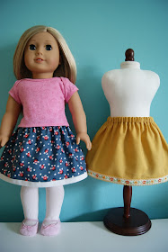 18-inch doll elastic-waist skirts by nest full of eggs