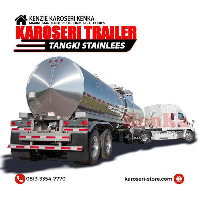 Karoseri Truck Trailer 40 Feet - Stainless Steal Tank