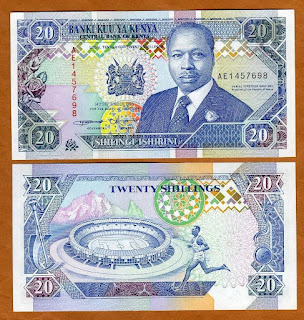 K5 KENYA 20 SHILLINGS UNC (14.09.1993)(P-31a)