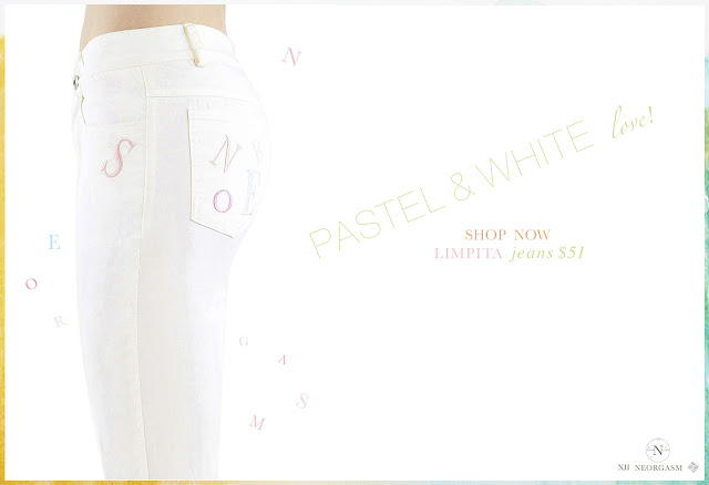 NEORGASM Limpita Perfect Summer White Jeans embroidered Alphabet Jeans