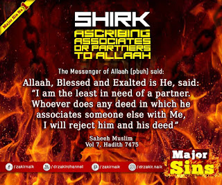 MAJOR SIN. 1.2. SHIRK - ASSOCIATES OR PARTNERS TO ALLAH | Kabira Gunah