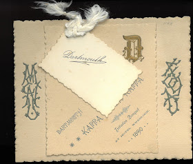 Kappa Kappa Kappa Initiation Banquet menu 1890