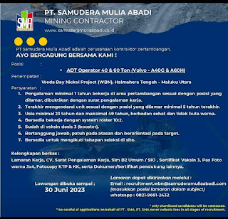 Loker Operator tambang PT. SMA