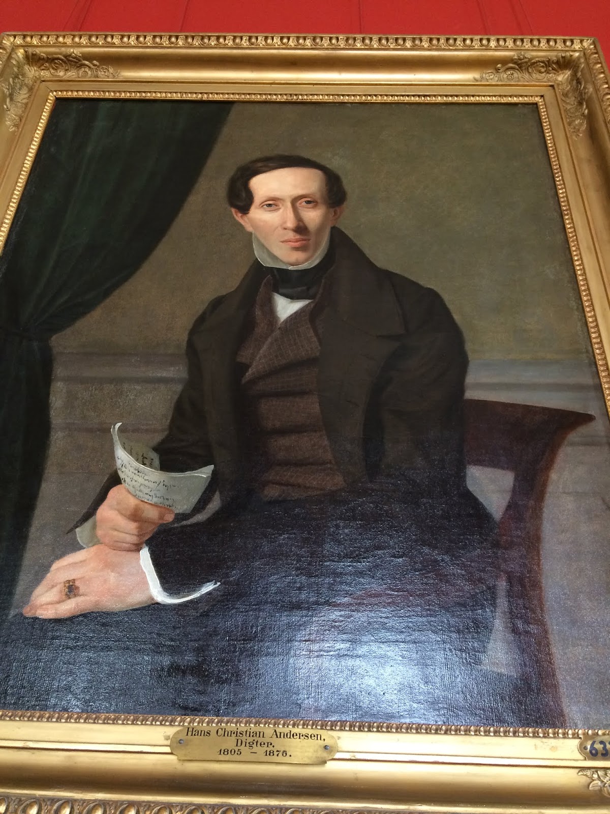 Portrait of Hans Christian Andersen in Frederiksborg Castle