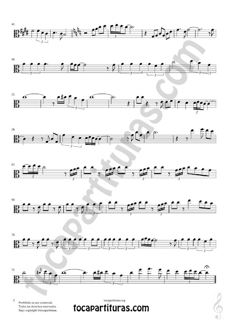 Hoja 2 de 2 Viola Partitura de Yo le seguiré (I will follow him) Sheet Music for Viola Music Score