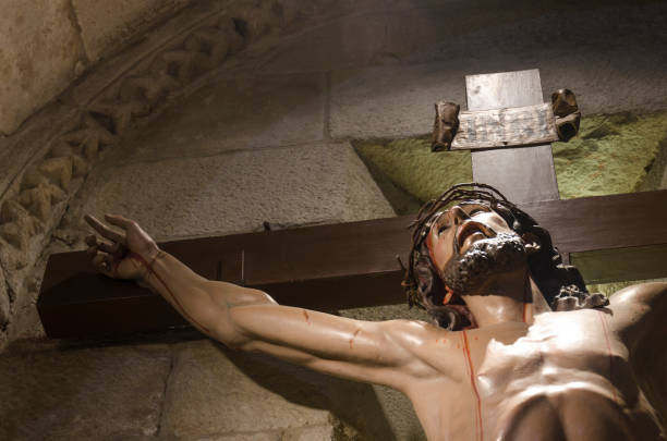 Jesus Christ hanging on a cross in Christian the church