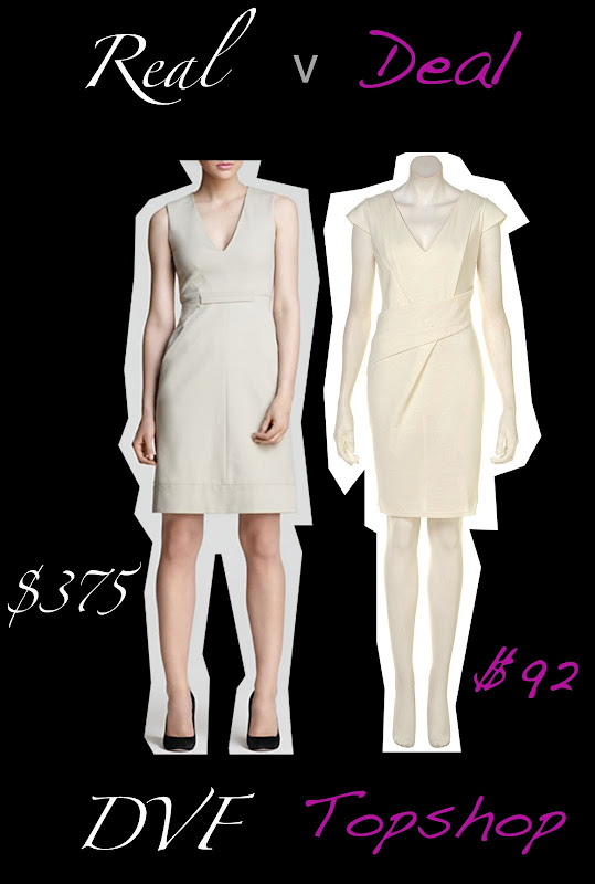 DVF white sheath dress verses Topshop white sheath dress