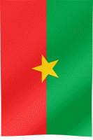 The waving vertical flag of Burkina Faso (Animated GIF)